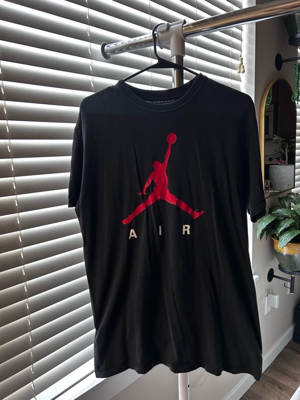 Air Jordan Black Tee with Subtle Gray Jumpman